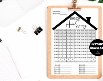 500k House Savings Tracker Instant Download Printable Savings Goal