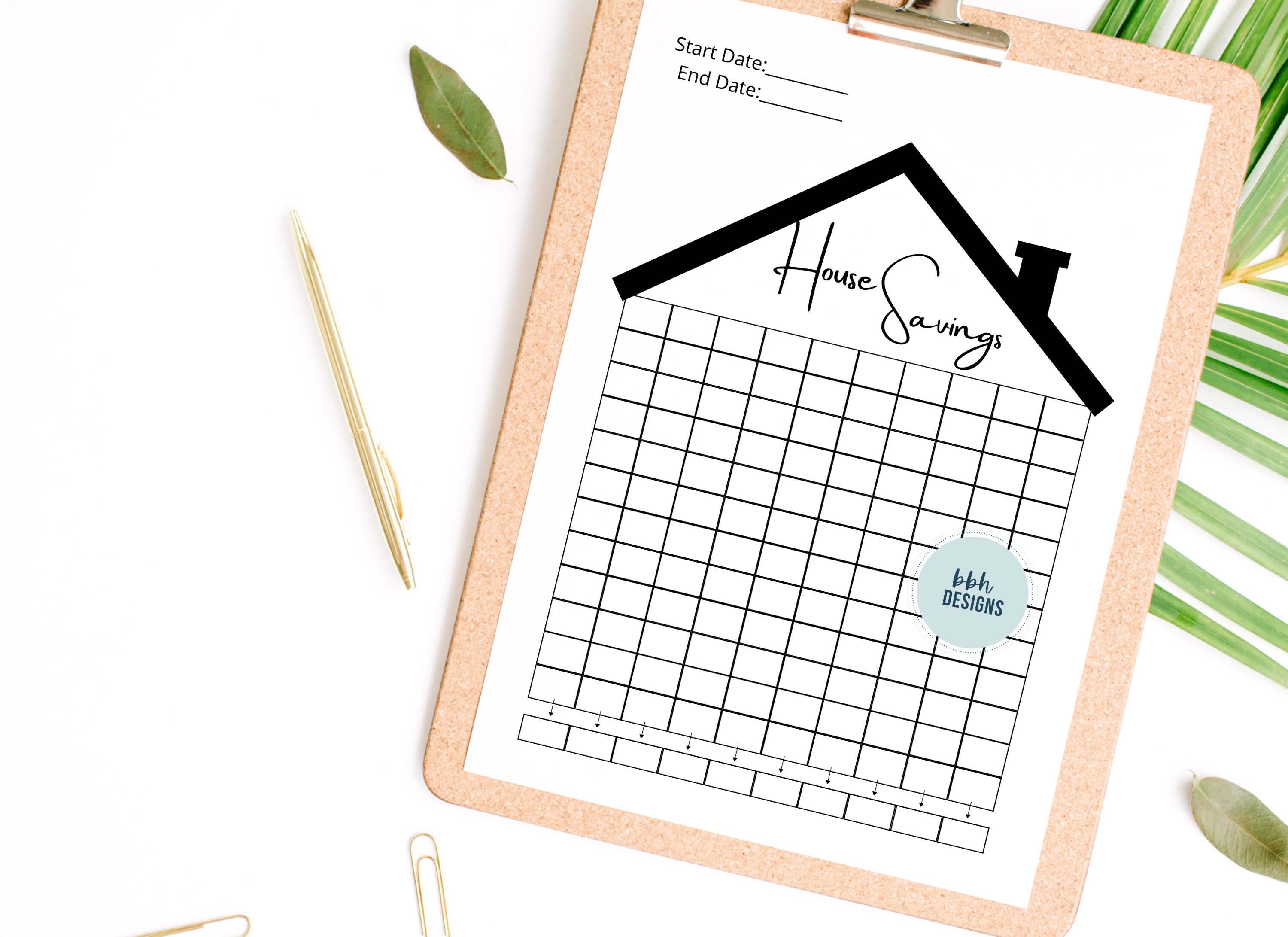 House Savings Tracker, Printable, Savings Goal, New House Tracker ...