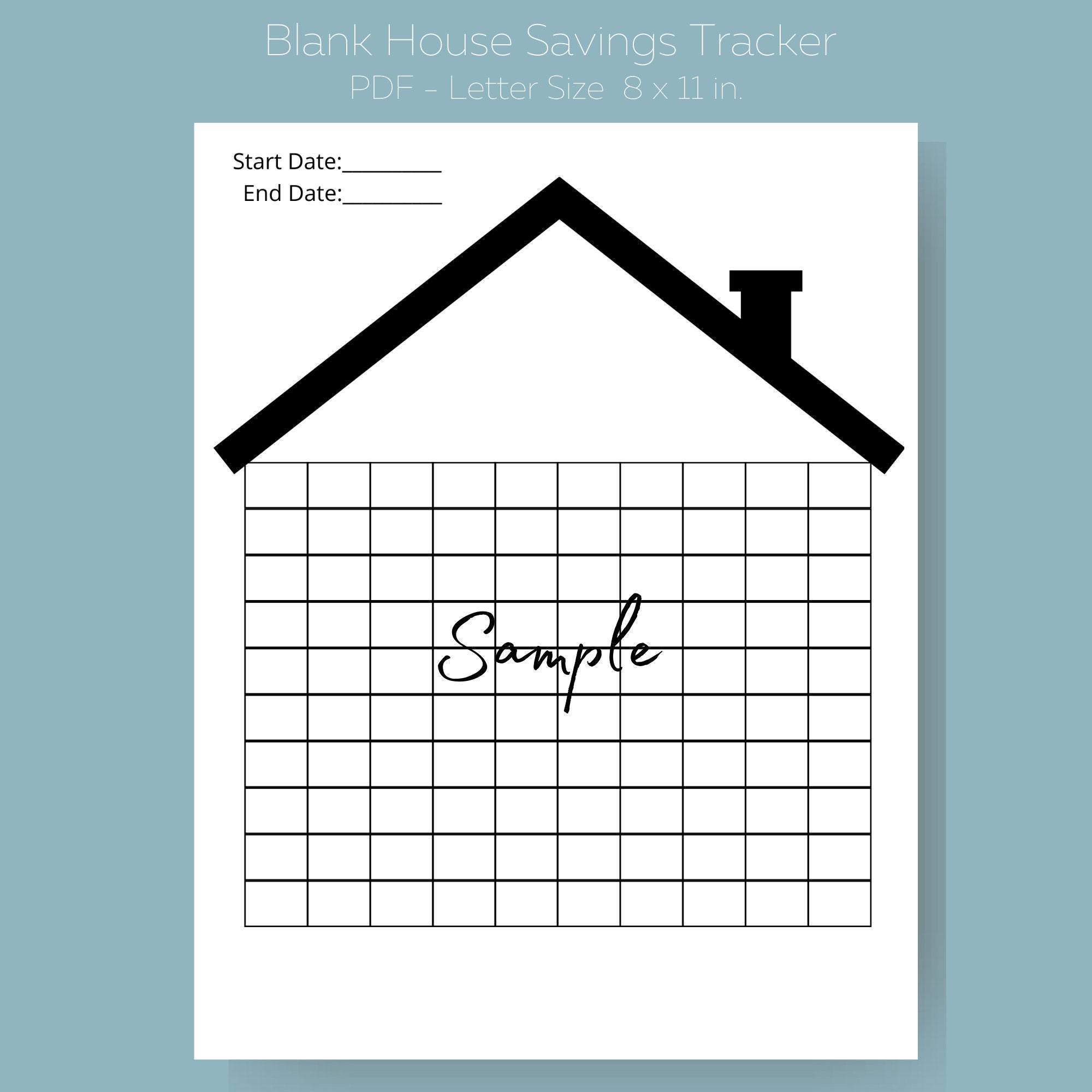 Blank Printable House Tracker Roof Debt Tracker Goal - Etsy