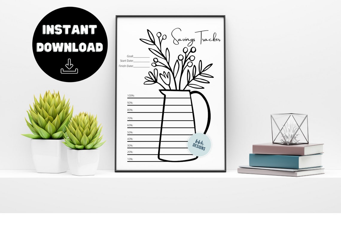 Savings Tracker Printable Funnsavings Goal Savings - Etsy