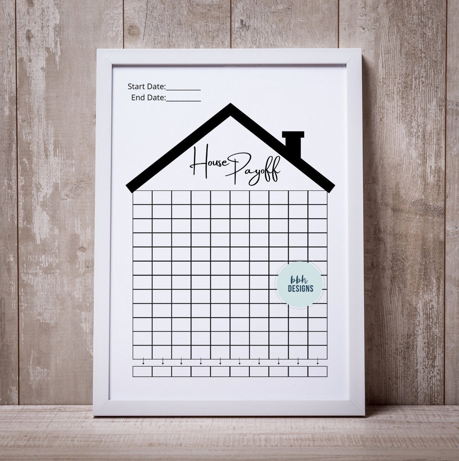 House Payoff Tracker Printable Savings Goal New House Etsy UK
