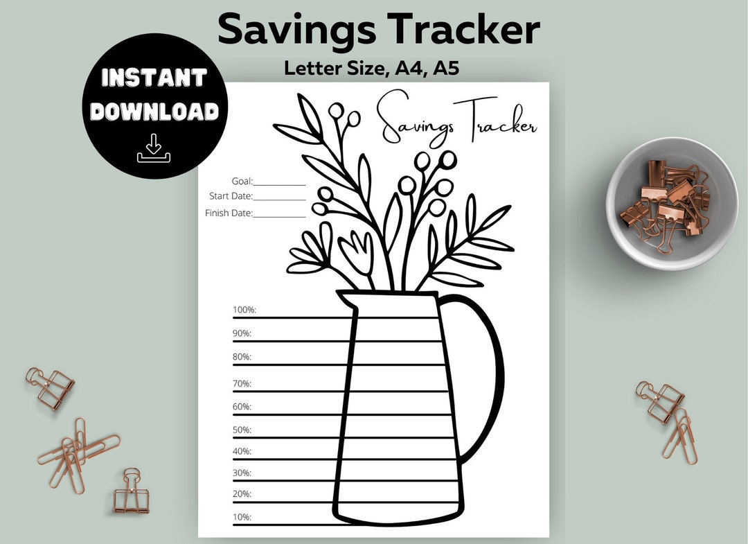 Savings Tracker Printable Funnsavings Goal Savings - Etsy