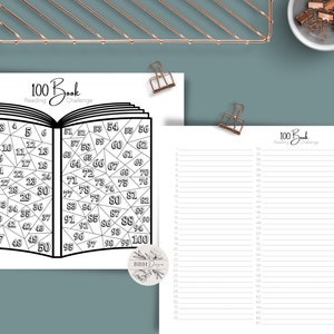 100 Book Reading Challenge Printable Tracker (instant Download) - Etsy