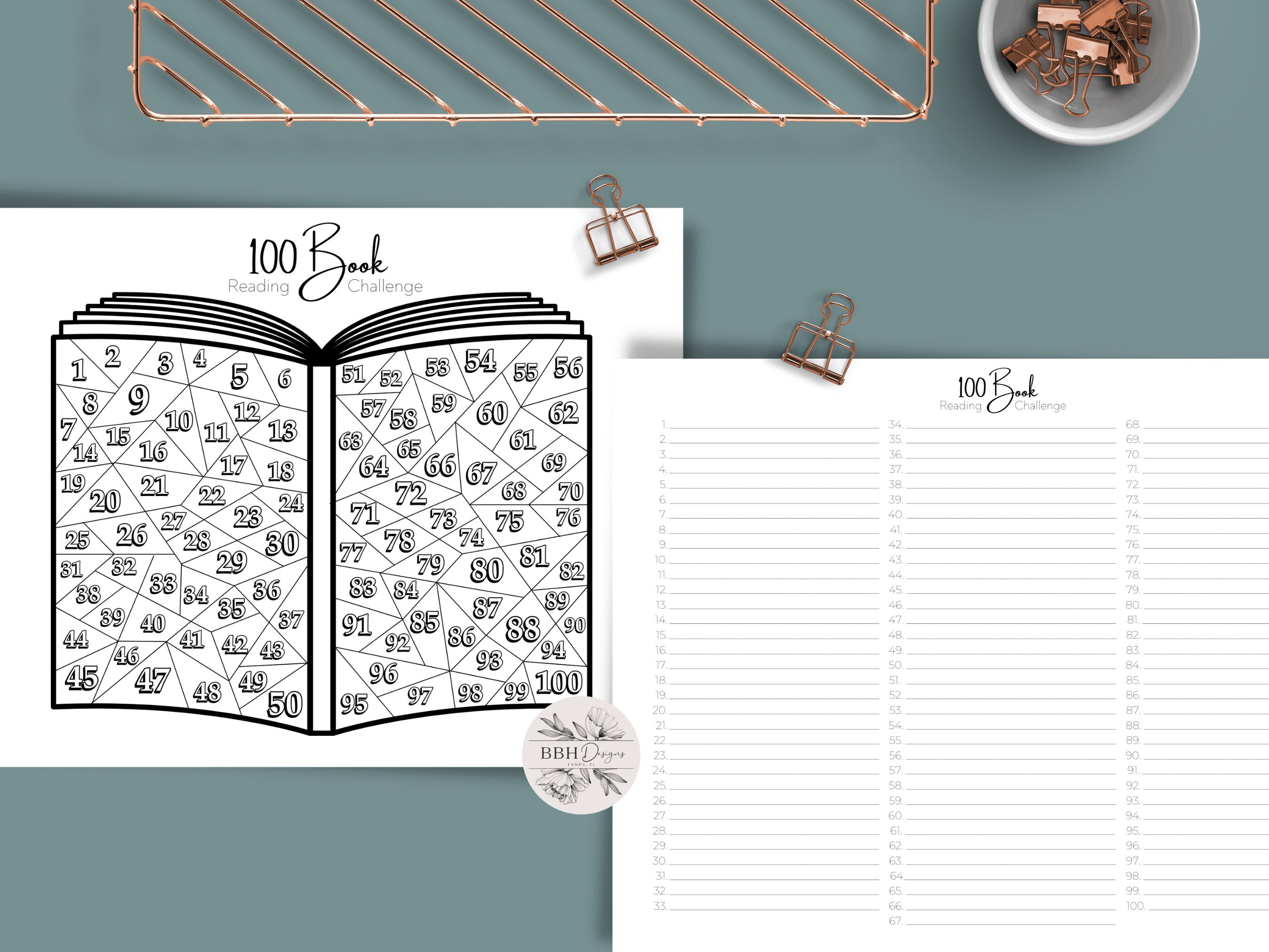 100 Book Reading Challenge Printable Tracker (instant Download) - Etsy