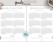 Yearly Exercise Tracker Printable: Fitness & Habit Goal Planner (PDF Download)