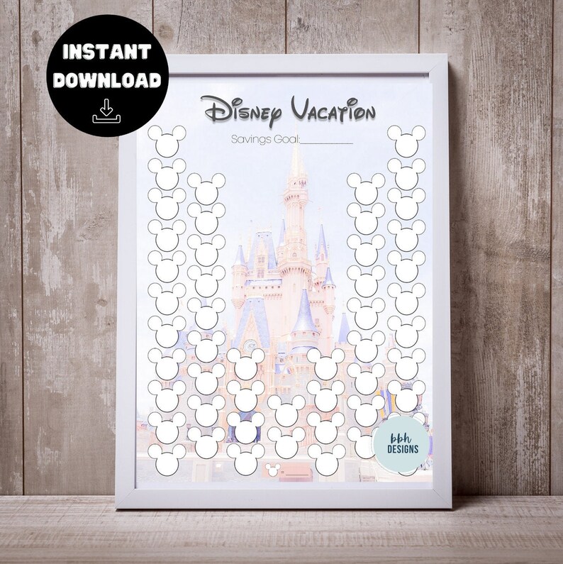 Disney Vacation Savings Tracker Magic Kingdom Savings Goal - Etsy
