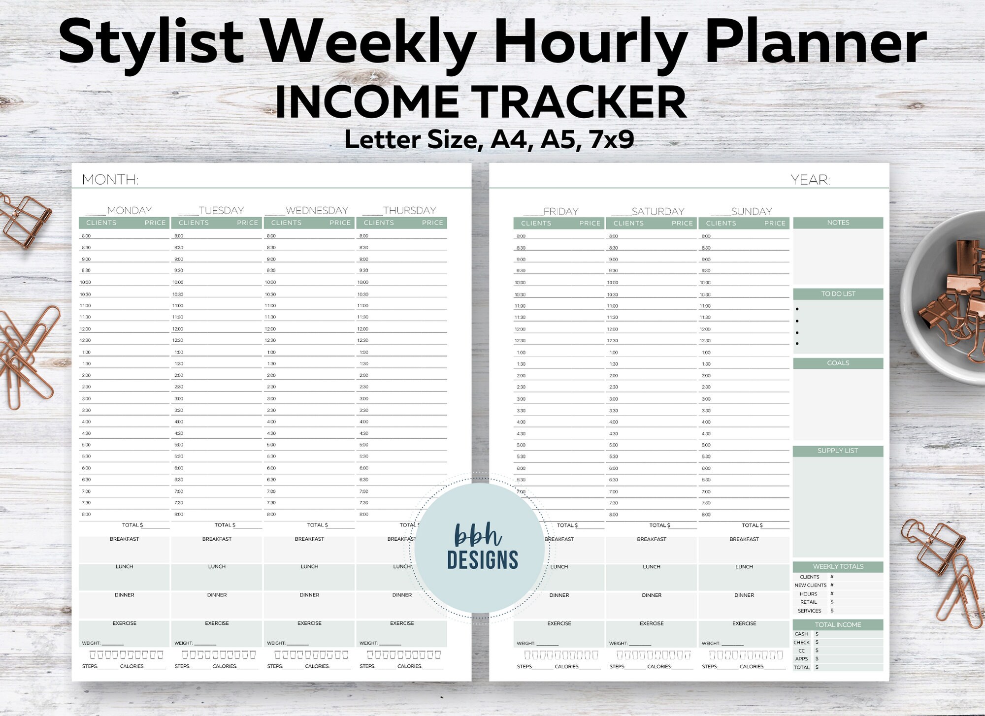 Hair Stylist Nail Tech Makeup Artist Weekly Hourly Etsy