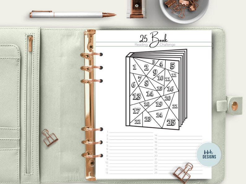 25 Book Reading Challenge Printable: Color-in Tracker (digital Download ...