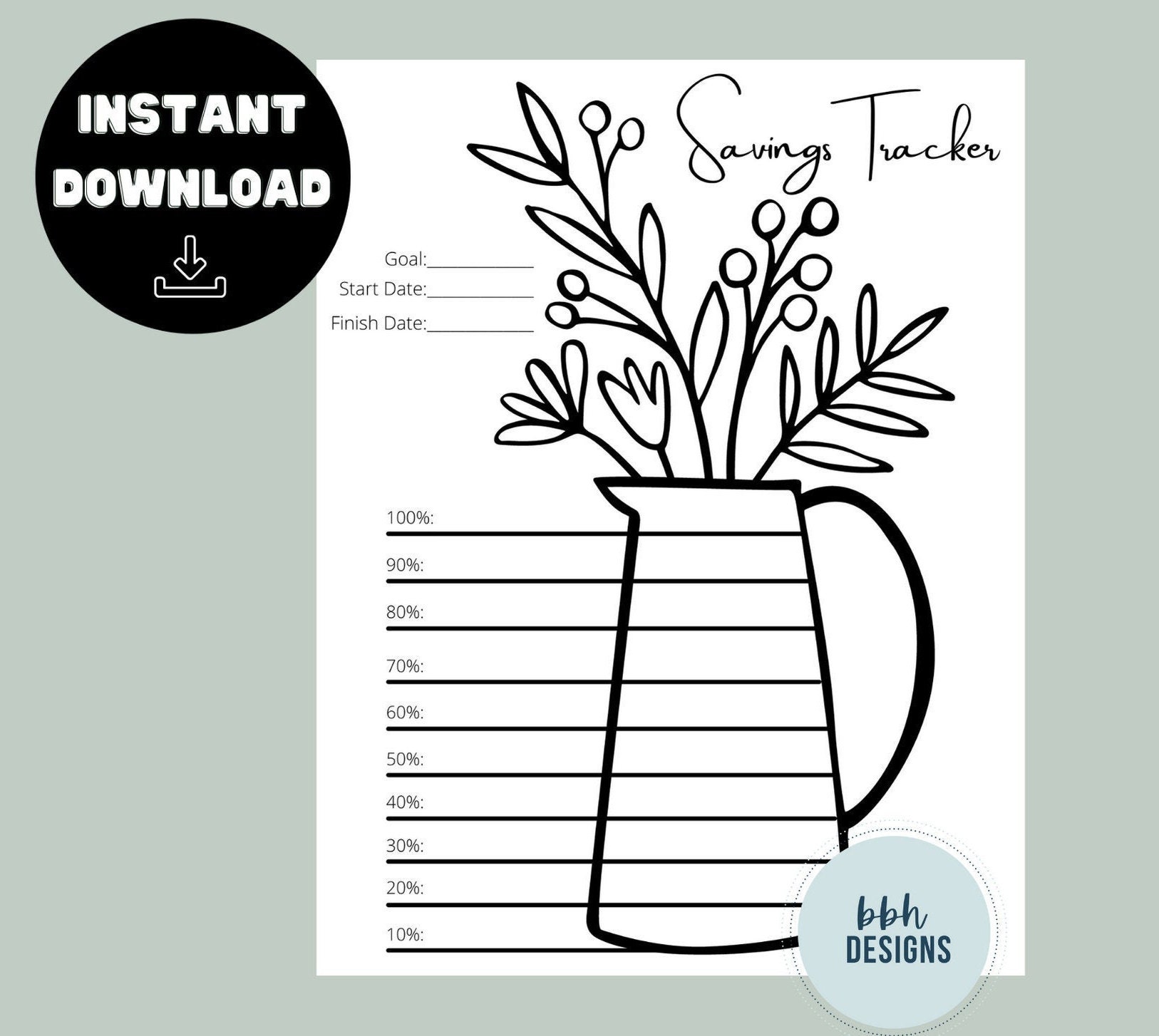 Savings Tracker Printable Funnsavings Goal Savings - Etsy