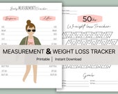 50 lbs Weight Loss Tracker Bundle: Measurement Tracker, Goal Planner (Digital Download)