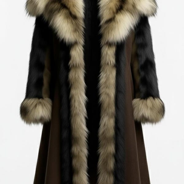 Handmade Medieval Fur Coat, Viking Warrior Costume, Renaissance Fair Cloak,Pagan Ritual Wear, Historical Reenactment Coat