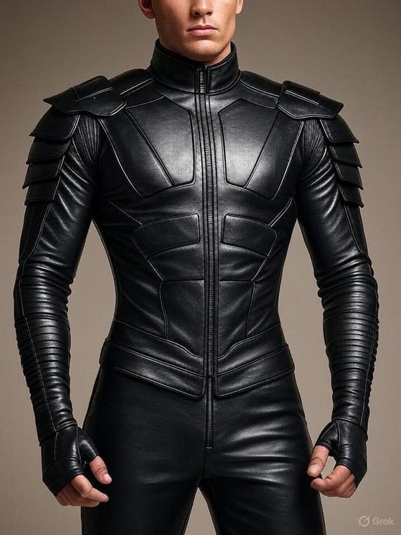 Handmade Black Leather Cyberpunk Armor Suit,Festival Cosplay Outfit, Gothic Rave Wear, Steampunk Costume, LARP Armor, Alternative Fashion