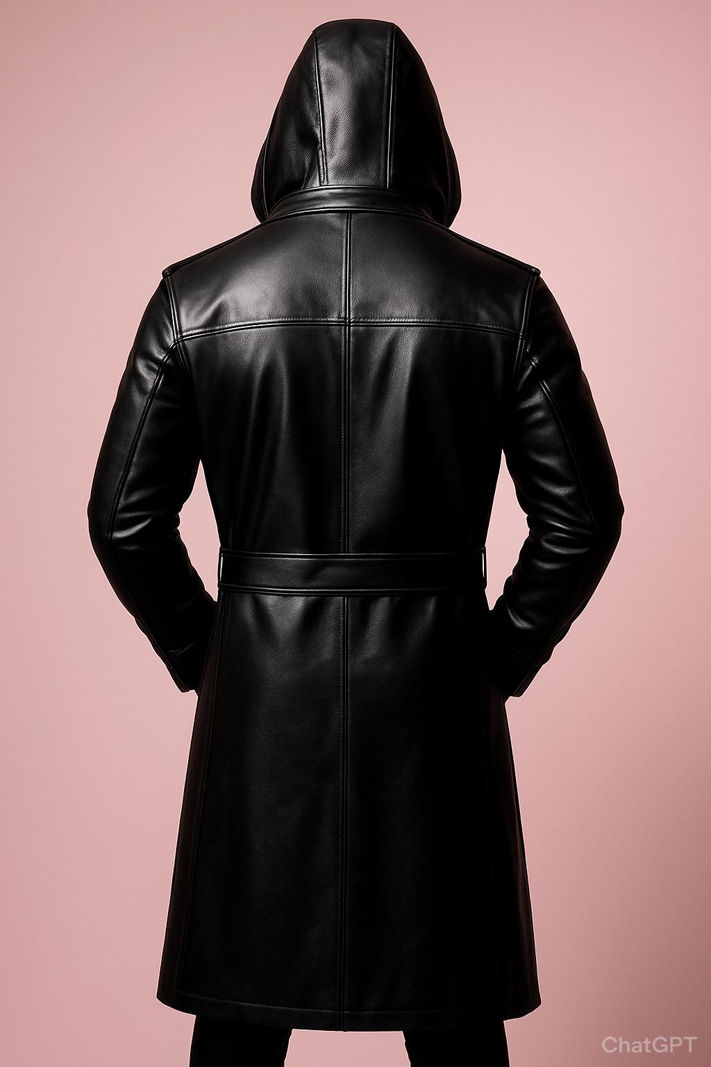 Buy Genuine Leather Hooded Trench Coat for Men & Women - Unisex