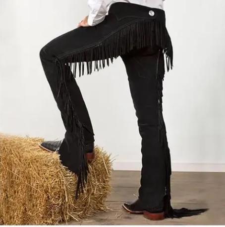 Chaps  Jambières  En Cuir Daim Style Western Cowboy Pour Quitation Ou V Lo 717424
