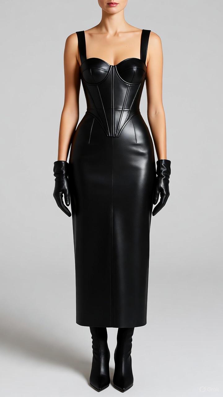 Plus Size Faux Leather Dresses - Etsy
