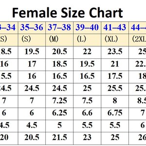 May include: A female size chart with measurements in inches. The chart includes sizes XS to 3XL, with chest measurements ranging from 18.5 to 27 inches, and waist measurements from 16 to 24.5 inches.