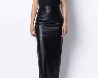Womens Maxi Straight Skirt in Black, Elegant Long High Waist Skirt, Office Work Formal Wear, Midi Pencil Skirt, Classic A-Line Skirt