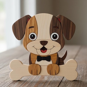 Puppy Intarsia Pattern PDF, Dog Scroll Saw Template, Pet Lover Wood Wall Art Plan, DIY Woodworking Pattern