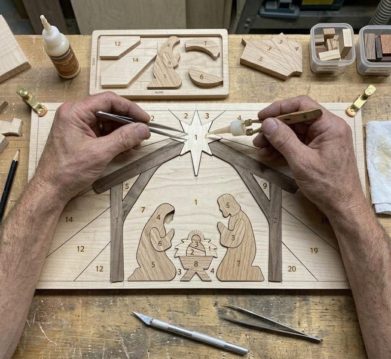 Nativity Scene Intarsia Pattern PDF, Scroll Saw Woodworking Plan ...