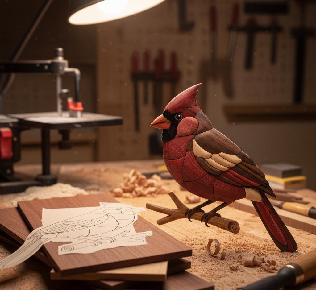 Diy Cardinal Cardinal Bird Intarsia Pattern | Scroll Saw Woodworking Plan | Cardinal ...