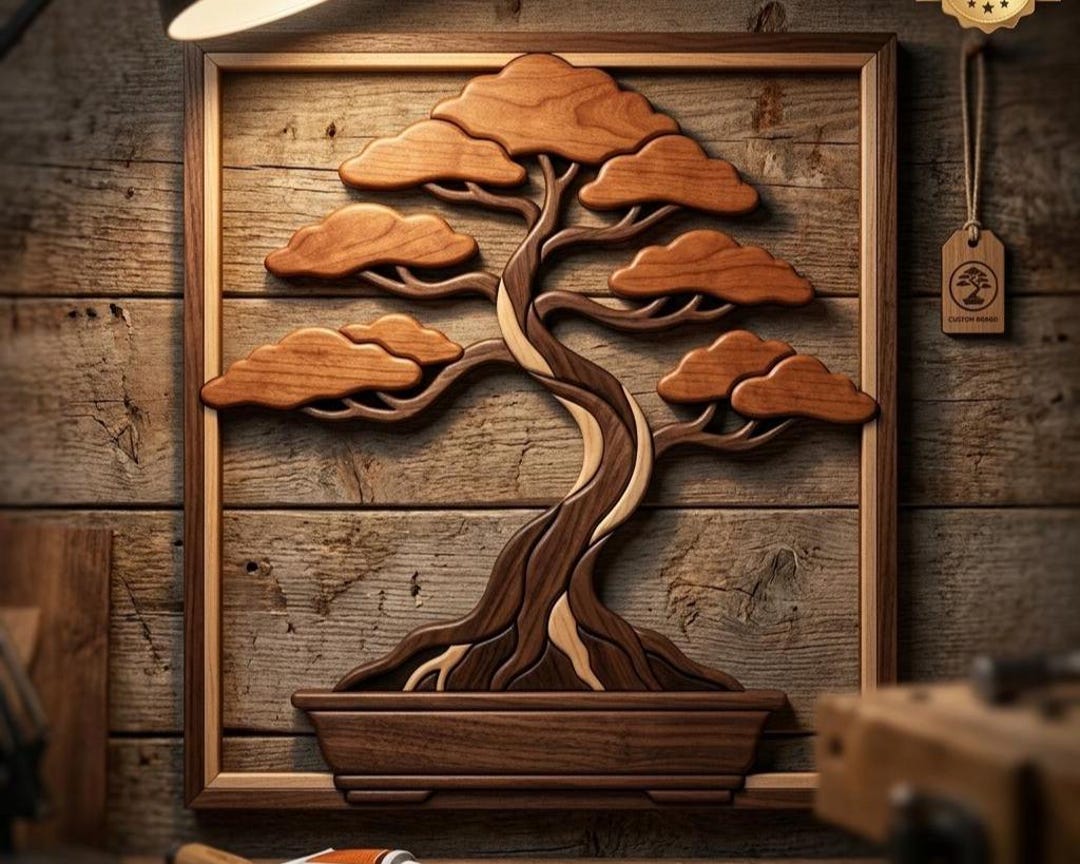 Japanese Bonsai Tree Intarsia Pattern PDF | Scroll Saw Woodworking Plan ...