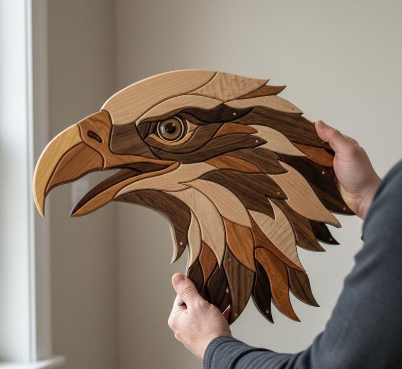 Eagle Head Intarsia Pattern PDF, Patriotic Scroll Saw Template ...