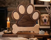 Dog Paw with Bone Intarsia Pattern PDF, Scroll Saw Woodworking Template, Pet Paw Wall Art, Beginner Friendly DIY Wood Craft