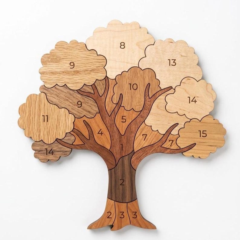Full Oak Tree Intarsia Pattern PDF | Scroll Saw Woodworking Template ...