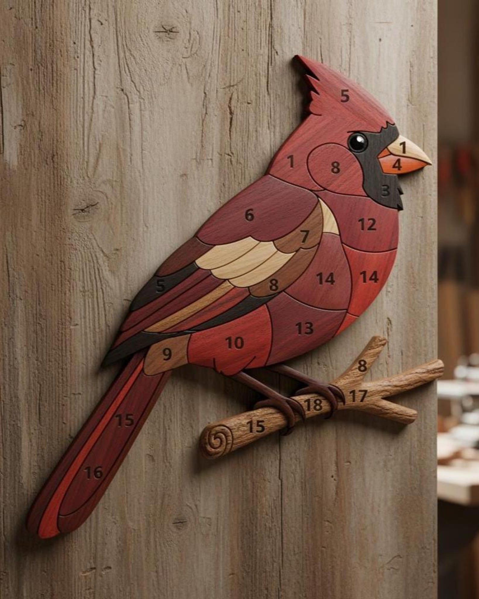 Plan Cardinal Cardinal Bird Intarsia Pattern | Scroll Saw Woodworking Plan | Cardinal ...