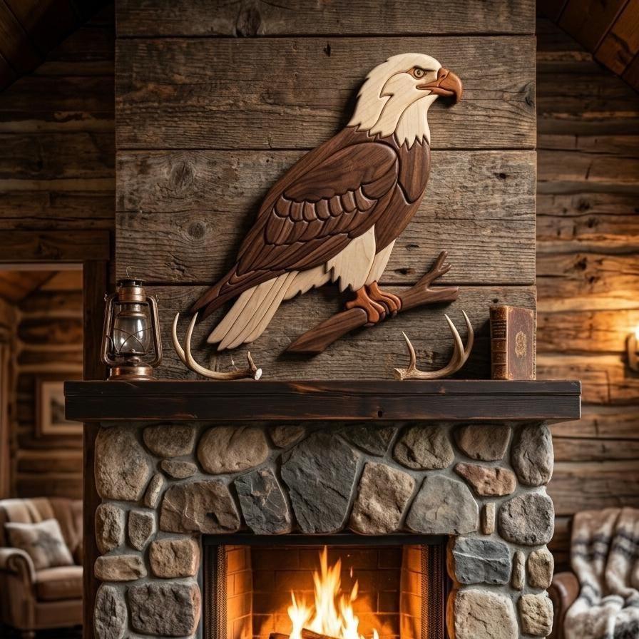 Sitting Eagle Intarsia Pattern PDF | Bald Eagle Woodworking Plan ...