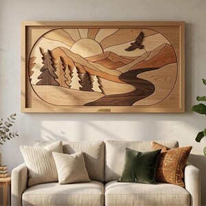 Forest Intarsia Pattern Nature Harmony Intarsia Pattern PDF, Scroll Saw Woodworking Plan ...