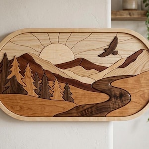 Forest Intarsia Pattern Nature Harmony Intarsia Pattern PDF, Scroll Saw Woodworking Plan ...