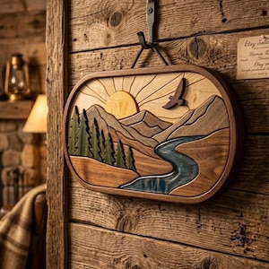 Forest Intarsia Pattern Nature Harmony Intarsia Pattern PDF, Scroll Saw Woodworking Plan ...