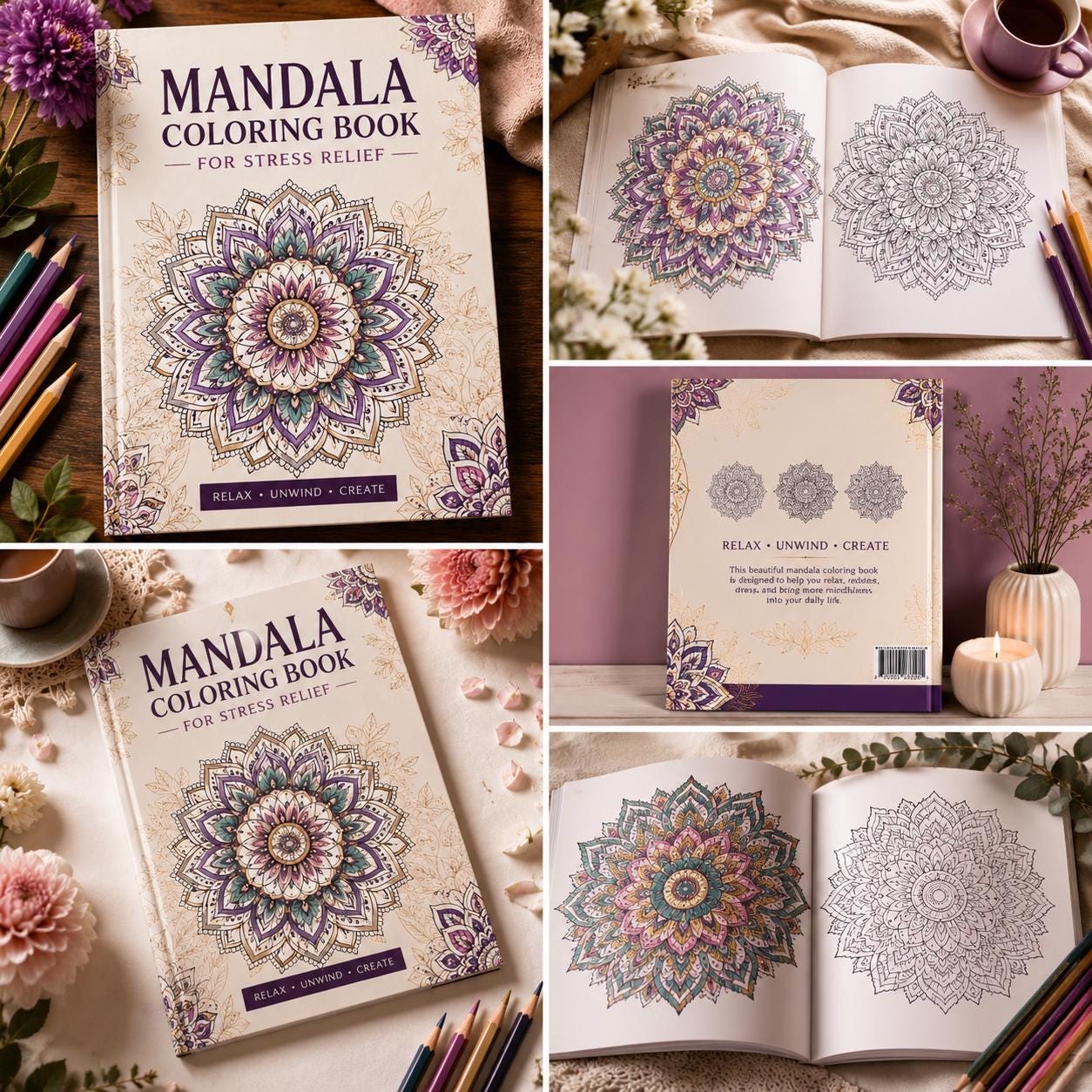 Mandala Coloring Book for Stress Relief – Printable Relaxation Art ...