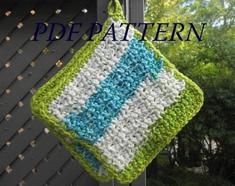 CROCHET PATTERN PDF - Textured Potholder / Hot Pad -- Free Shipping - Instant Download