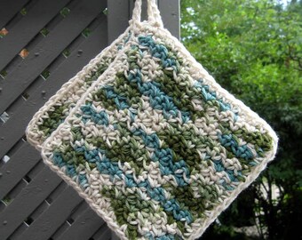 CROCHET PATTERN PDF - Multi Textured Hot Pad / Pot Holder -- Free Shipping - Instant Download