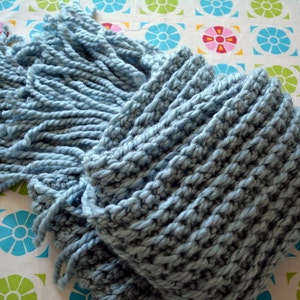 CROCHET PATTERN PDF - Bulky Crochet Ribbed Scarf -- Free Shipping - Instant Download