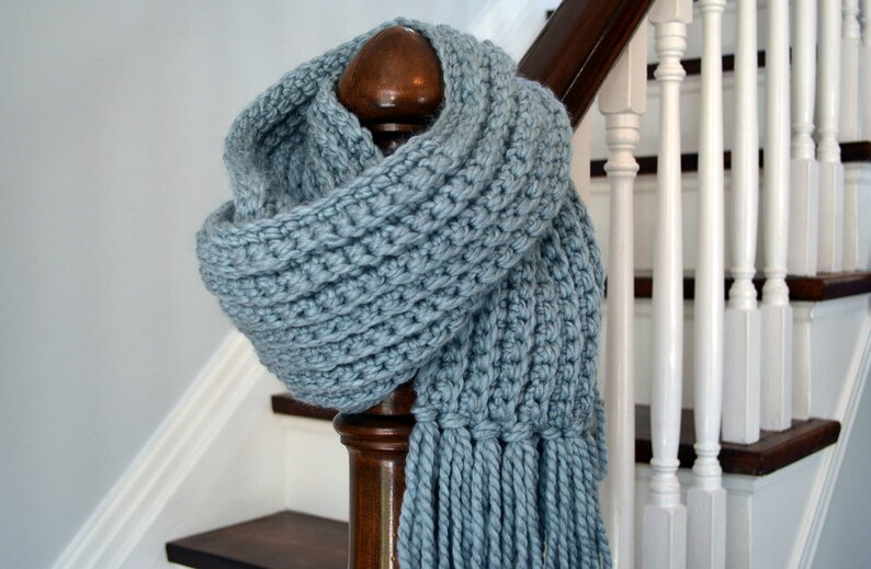 CROCHET PATTERN PDF - Bulky Crochet Ribbed Scarf -- Free Shipping ...