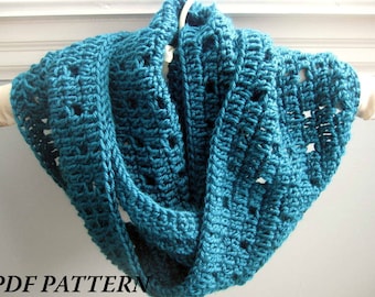 CROCHET PATTERN PDF - Easy Crochet Cowl / Infinity Scarf -- Free Shipping - Instant Download