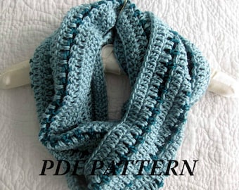 CROCHET PATTERN PDF - Striped Crochet Cowl / Infinity Scarf -- Free Shipping - Instant Download