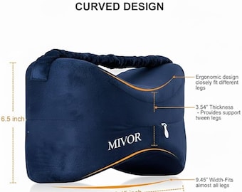 Navy Memory Foam Leg Pillow Ergonomic Knee Support Sleep Cushion