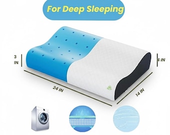 Cooling Gel Memory Foam Pillow Ergonomic Orthopedic Neck Support Pillow