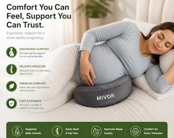 Pregnancy Support Pillow Black Ergonomic Maternity Belly Back Knee Cushion