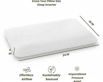 Memory Foam Pillow 24x16 Orthopedic White Ergonomic Neck Support Sleeping Pillow