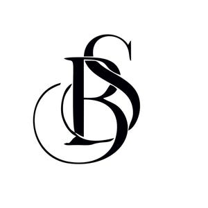 May include: Black monogram logo featuring the intertwined letters B, S, and C. The letters are in a stylized, elegant font, with the B and S overlapping. A partial circle frames the left side of the design, all set against a white background.