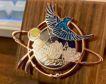 Final Fantasy XIV Starbird Enamel Pin FF14 Metal Badge Magnet Charm Endwalker Blue Bird Lapel Backpack Charm Gamer Gift MMO Accessory