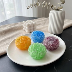 ASMR Slushie Crunch Stress Ball, 6cm TPR Jelly Squeeze Toy, Crispy Sound Fidget Toy for Anxiety Relief, Sensory Squishy Toy, Gift for Kids