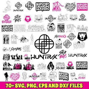 Más de 70 SVG y PNG de cazadores de demonios del Kpop, SVG inspirados en cazadores de demonios, cena de chicas, gato y pájaro, SVG de chico Sa-Ja, Cricut, descarga instantánea