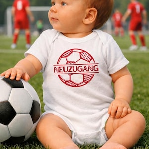 Body de bebé "Recién llegado" - Body de fútbol - Regalo para recién nacido - Bebé aficionado al fútbol - Pelele - Divertido