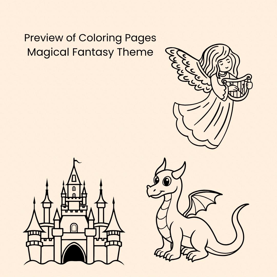 Fairies and Dragons Coloring Pages for Kids – 10 Printable Sheets (PDF ...